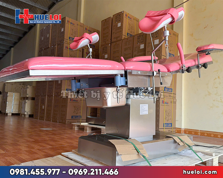 Bàn sản khoa bằng điện PJ-FJ1 – bàn thủ thuật khung thép không gỉ 304, tải trọng ≥300kg